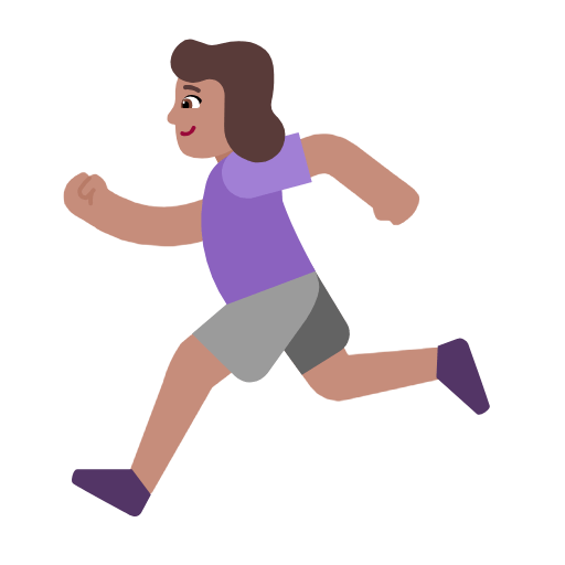 🏃🏽‍♀️ Emoji Mujer Corriendo: Tono De Piel Medio en Microsoft Windows 11 23H2.