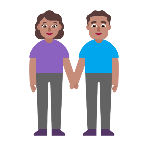 👫🏽 Emoji Mann und Frau halten Hände: mittlere Hautfarbe Microsoft Windows 11 23H2.