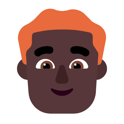 Emoji 👨🏿‍🦰 Uomo: Carnagione Scura E Capelli Rossi su Microsoft Windows 11 23H2.