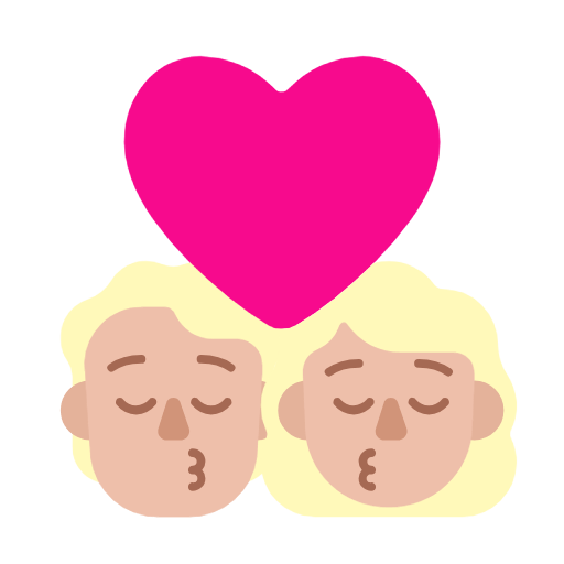 Emoji 🧑🏼‍❤️‍💋‍👩🏼 Bacio Tra Coppia: persona, Donna, Carnagione Abbastanza Chiara su Microsoft Windows 11 23H2.