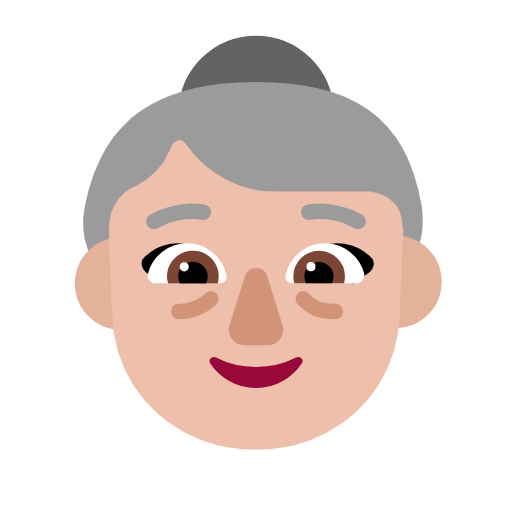 👵🏼 Emoji Anciana: Tono De Piel Claro Medio en Microsoft Windows 11 23H2.
