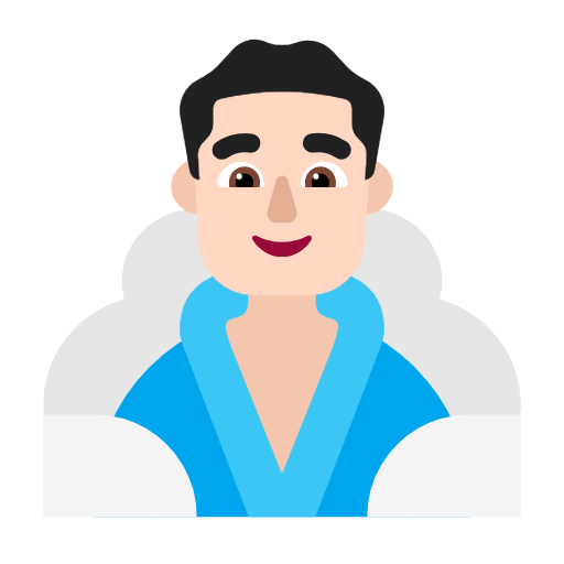 Emoji 🧖🏻‍♂️ Uomo In Sauna: Carnagione Chiara su Microsoft Windows 11 23H2.