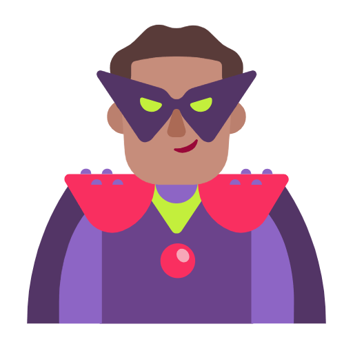 Emoji 🦹🏽‍♂️ Supercattivo Uomo: Carnagione Olivastra su Microsoft Windows 11 23H2.