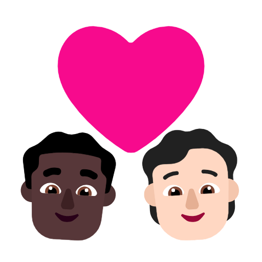 👨🏿‍❤️‍🧑🏻 Emoji Liebespaar: Mannn, Person, dunkle Hautfarbe, helle Hautfarbe Microsoft Windows 11 23H2.