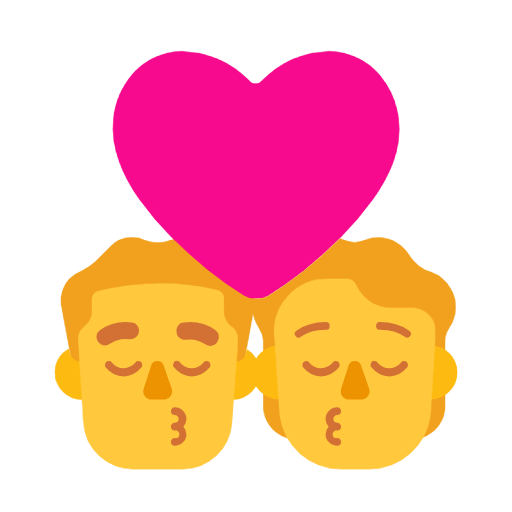 Emoji 👨‍❤️‍💋‍🧑 Bacio Tra Coppia: uomo, persona su Microsoft Windows 11 23H2.