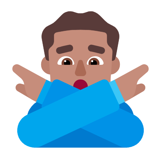 🙅🏽‍♂️ Emoji Homem Fazendo Gesto De «não»: Pele Morena na Microsoft Windows 11 23H2.