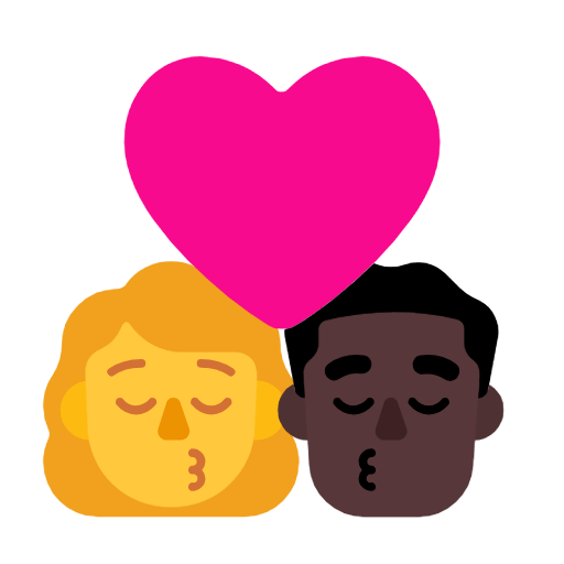 Emoji 👩‍❤️‍💋‍👨🏿 Bacio Tra Coppia - Donna, Uomo: Carnagione Scura su Microsoft Windows 11 23H2.