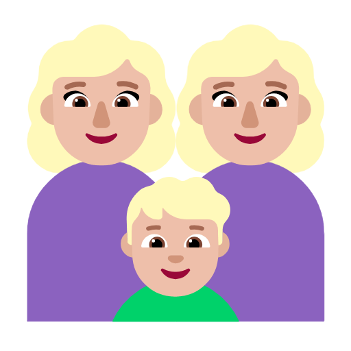 👩🏼‍👩🏼‍👦🏼 Emoji Família - Mulher, Mulher, Menino: Pele Morena Clara na Microsoft Windows 11 23H2.