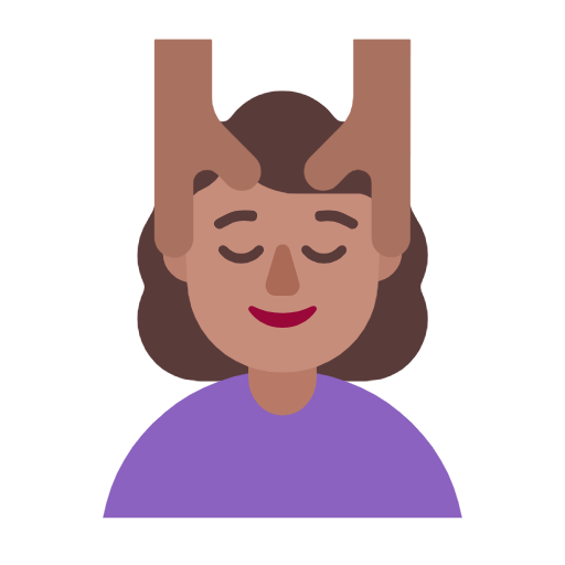💆🏽‍♀️ Emoji Mujer Recibiendo Masaje: Tono De Piel Medio en Microsoft Windows 11 23H2.