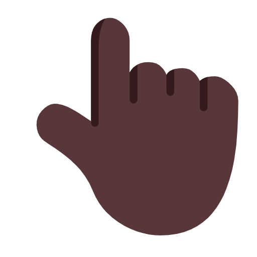 👆🏿 Emoji Dorso Da Mão Com Dedo Indicador Apontando Para Cima: Pele Escura na Microsoft Windows 11 23H2.