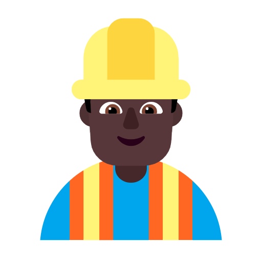 👷🏿‍♂️ Emoji Bauarbeiter: dunkle Hautfarbe Microsoft Windows 11 23H2.