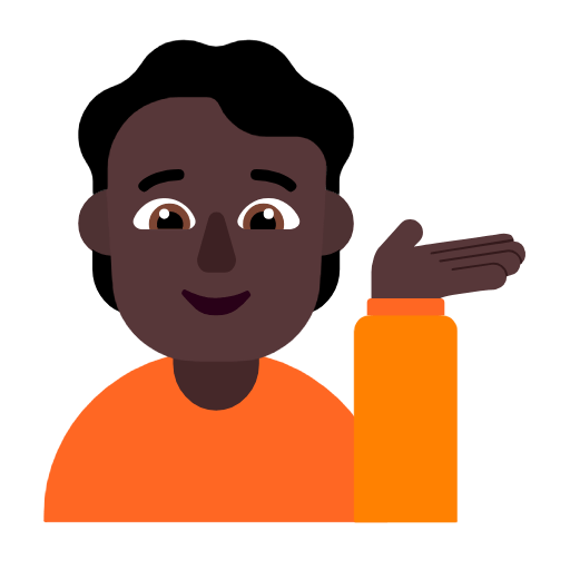 💁🏿 Emoji Persona De Mostrador De Información: Tono De Piel Oscuro en Microsoft Windows 11 23H2.