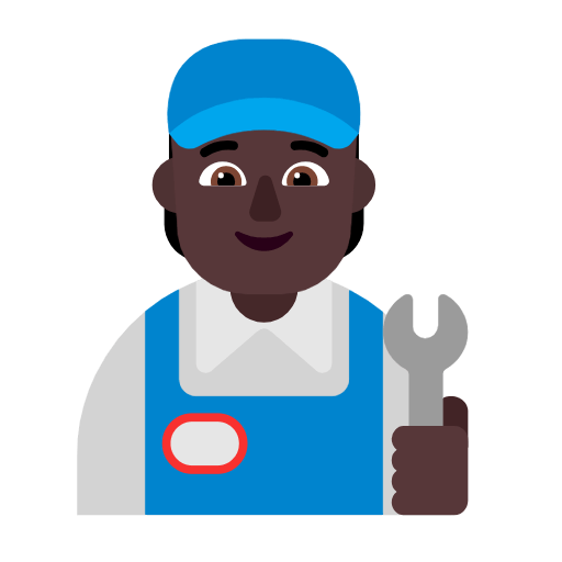 🧑🏿‍🔧 Emoji Mechaniker(in): dunkle Hautfarbe Microsoft Windows 11 23H2.