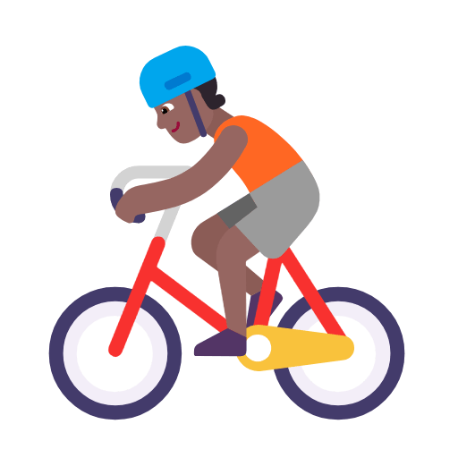 Emoji 🚴🏾 Ciclista: Carnagione Abbastanza Scura su Microsoft Windows 11 23H2.
