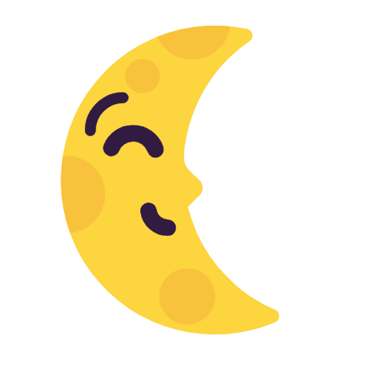 🌜 Emoji Mondsichel mit Gesicht rechts Microsoft Windows 11 23H2.