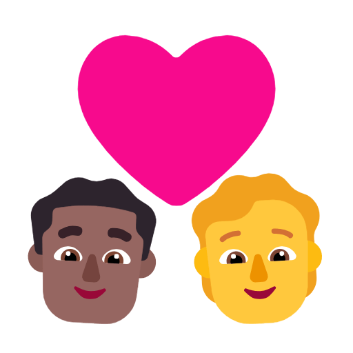 Emoji 👨🏾‍❤️‍🧑 Coppia Con Cuore: uomo, persona, Carnagione Abbastanza Scura, Nessun tono della pelle su Microsoft Windows 11 23H2.