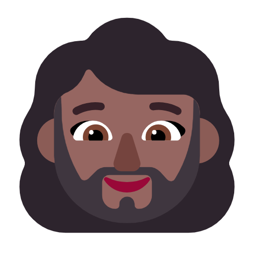 Emoji 🧔🏾‍♀️ Uomo Con La Barba Carnagione Abbastanza Scura su Microsoft Windows 11 23H2.