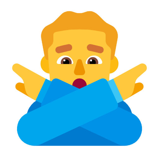 🙅‍♂️ Emoji Homem Fazendo Gesto De «não» na Microsoft Windows 11 23H2.