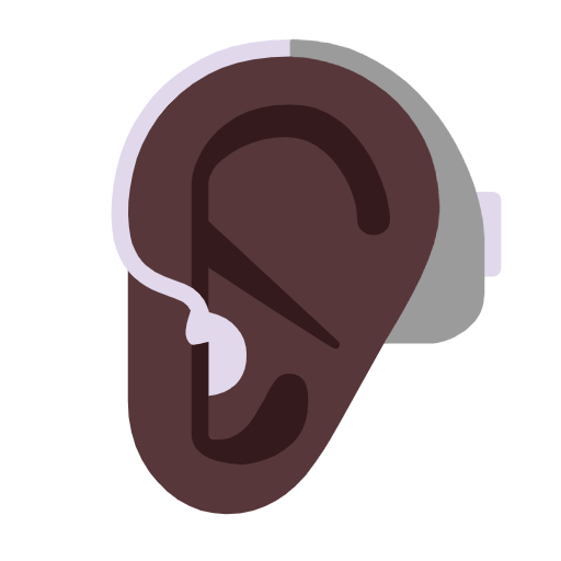 🦻🏿 Emoji Ohr mit Hörhilfe: dunkle Hautfarbe Microsoft Windows 11 23H2.