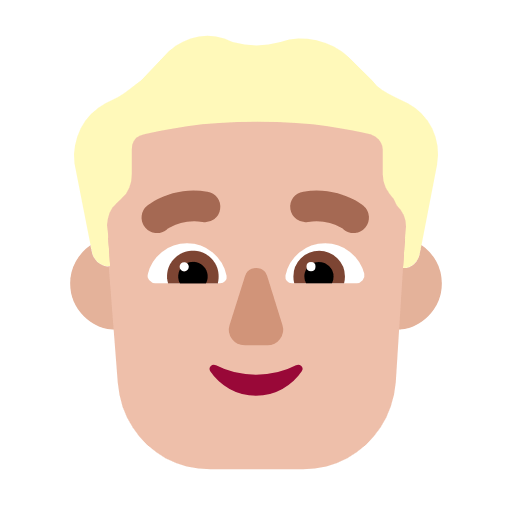 Emoji 👱🏼‍♂️ Uomo Biondo: Carnagione Abbastanza Chiara su Microsoft Windows 11 23H2.