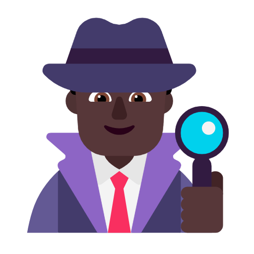 🕵🏿‍♂️ Emoji Detective Hombre: Tono De Piel Oscuro en Microsoft Windows 11 23H2.