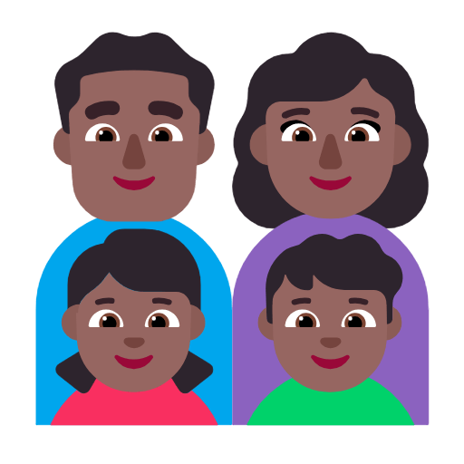 👨🏾‍👩🏾‍👧🏾‍👦🏾 Emoji Familia - Hombre, Mujer, Niña, Niño: Tono De Piel Oscuro Medio en Microsoft Windows 11 23H2.