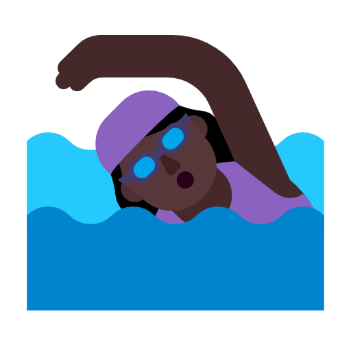 🏊🏿‍♀️ Emoji Mujer Nadando: Tono De Piel Oscuro en Microsoft Windows 11 23H2.