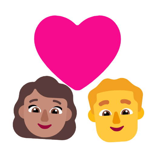 Emoji 👩🏽‍❤️‍👨 Coppia Con Cuore - Donna: Carnagione Olivastra, Hombre su Microsoft Windows 11 23H2.