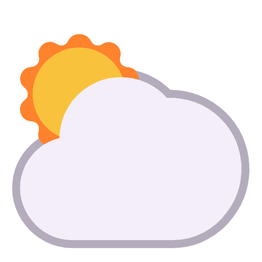 🌥️ Emoji Sonne hinter großer Wolke Microsoft Windows 11 23H2.