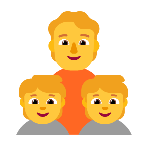 🧑‍🧒‍🧒 Emoji Familia: Adulto, Niño, Niño en Microsoft Windows 11 23H2.