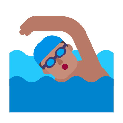 🏊🏽‍♂️ Emoji Hombre Nadando: Tono De Piel Medio en Microsoft Windows 11 23H2.