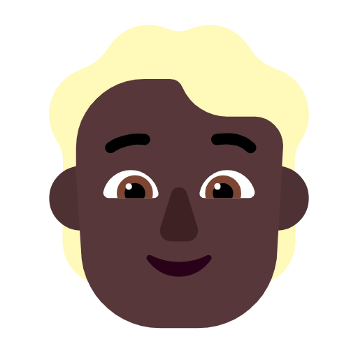 👱🏿 Emoji Pessoa: Pele Escura E Cabelo Louro na Microsoft Windows 11 23H2.