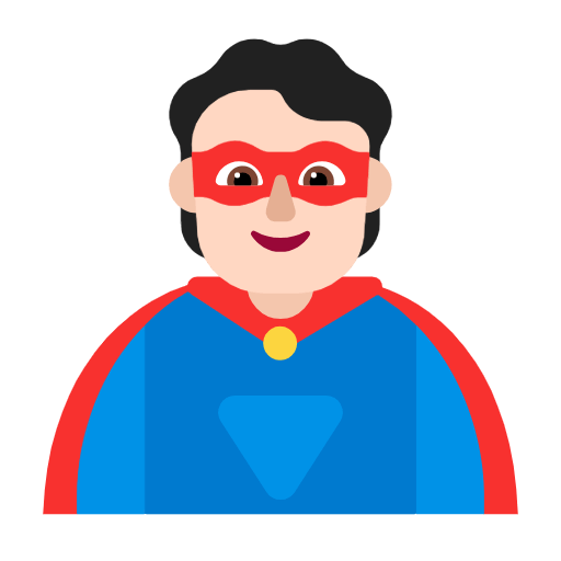 🦸🏻 Emoji Super-herói: Pele Clara na Microsoft Windows 11 23H2.