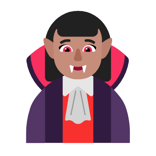 Emoji 🧛🏽‍♀️ Vampira: Carnagione Olivastra su Microsoft Windows 11 23H2.