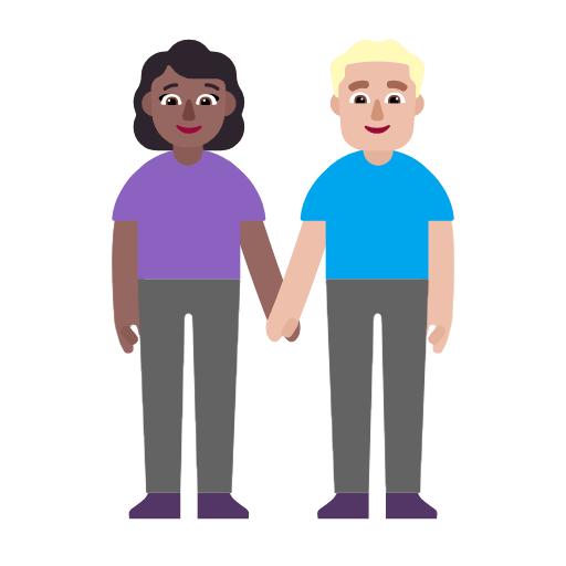 👩🏾‍🤝‍👨🏼 Emoji Mann und Frau halten Hände: mitteldunkle Hautfarbe, mittelhelle Hautfarbe Microsoft Windows 11 23H2.
