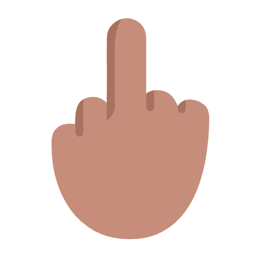 🖕🏽 Emoji Dedo Corazón Hacia Arriba: Tono De Piel Medio en Microsoft Windows 11 23H2.