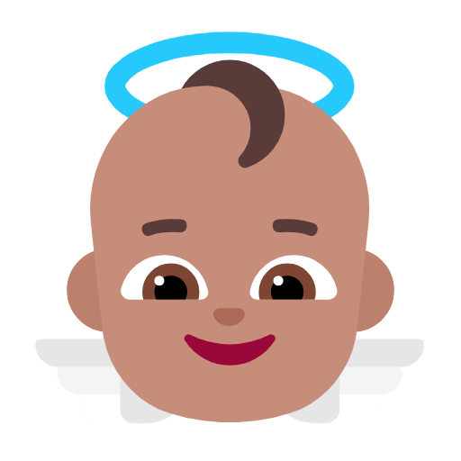 👼🏽 Emoji Bebé ángel: Tono De Piel Medio en Microsoft Windows 11 23H2.