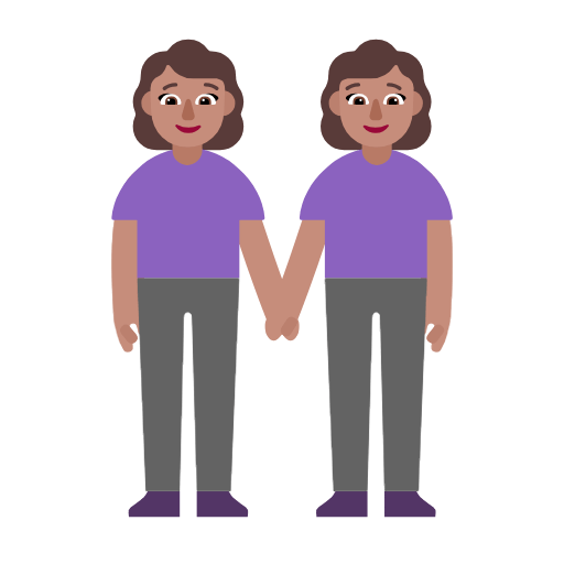 Emoji 👭🏽 Due Donne Che Si Tengono Per Mano: Carnagione Olivastra su Microsoft Windows 11 23H2.