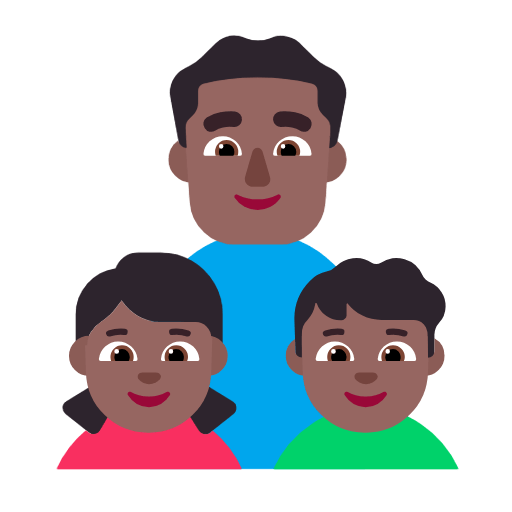 👨🏾‍👧🏾‍👦🏾 Emoji Familie - Mann, Mädchen, Junge: mitteldunkle Hautfarbe Microsoft Windows 11 23H2.