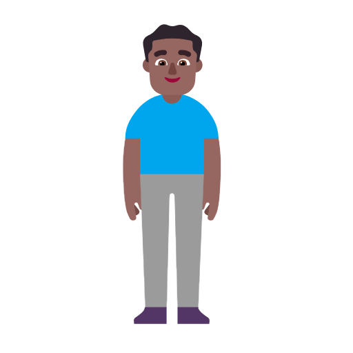🧍🏾‍♂️ Emoji stehender Mann: mitteldunkle Hautfarbe Microsoft Windows 11 23H2.