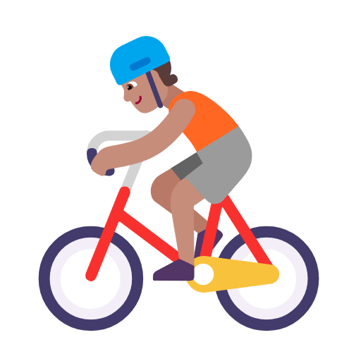 Emoji 🚴🏽 Ciclista: Carnagione Olivastra su Microsoft Windows 11 23H2.