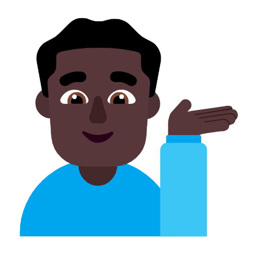 💁🏿‍♂️ Emoji Infoschalter-Mitarbeiter: dunkle Hautfarbe Microsoft Windows 11 23H2.