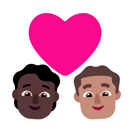 🧑🏿‍❤️‍👨🏽 Emoji Liebespaar: Person, Mannn, dunkle Hautfarbe, mittlere Hautfarbe Microsoft Windows 11 23H2.