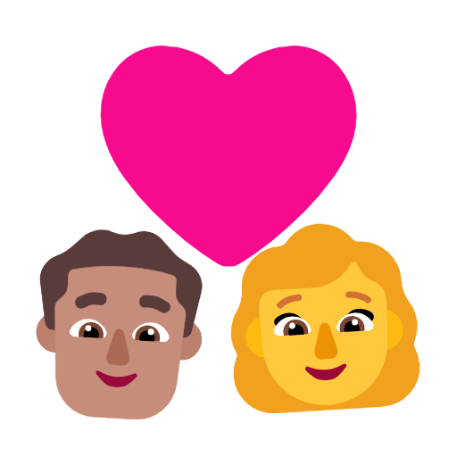 👨🏽‍❤️‍👩 Emoji Casal Apaixonado - Homem: Pele Morena, Mulher na Microsoft Windows 11 23H2.