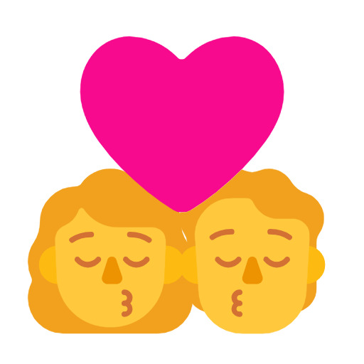 👩‍❤️‍💋‍🧑 Emoji sich küssendes Paar: Frau, Person Microsoft Windows 11 23H2.