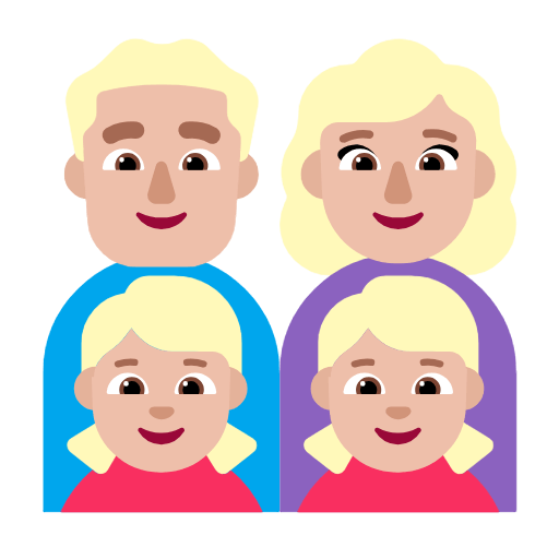 👨🏼‍👩🏼‍👧🏼‍👧🏼 Emoji Familie - Mann, Frau, Mädchen, Mädchen: mittelhelle Hautfarbe Microsoft Windows 11 23H2.