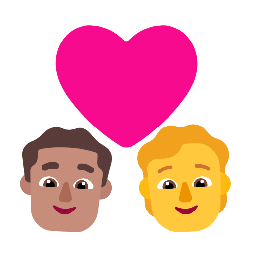 👨🏽‍❤️‍🧑 Emoji Pareja Enamorada: Hombre, Persona, Tono De Piel Medio, Sin tono de piel en Microsoft Windows 11 23H2.