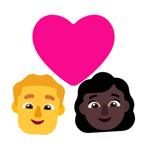 Emoji 👨‍❤️‍👩🏿 Coppia Con Cuore - Uomo, Donna: Carnagione Scura su Microsoft Windows 11 23H2.