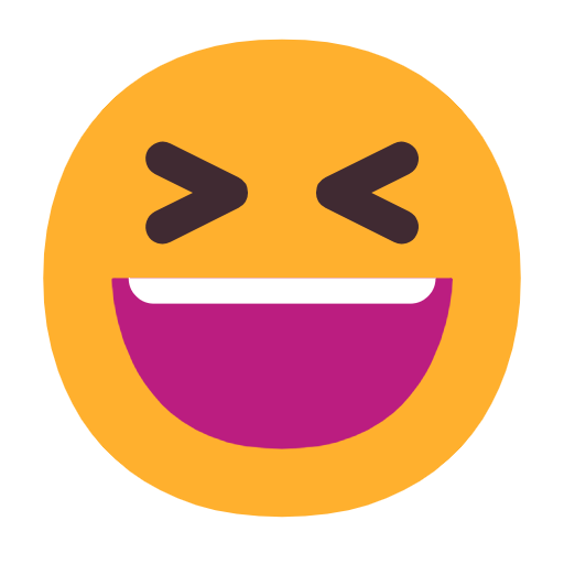 Emoji 😆 Sorriso A Bocca Aperta Con Occhi Chiusi su Microsoft Windows 11 23H2.