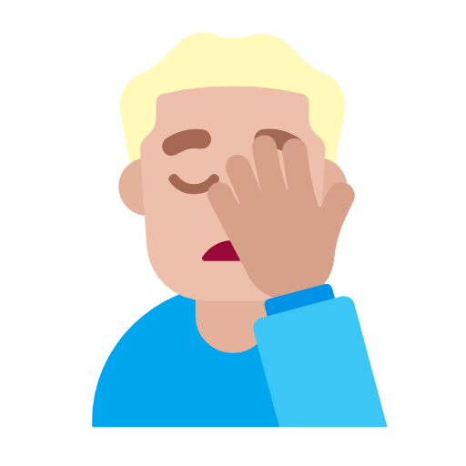 🤦🏼‍♂️ Emoji Hombre Con La Mano En La Frente: Tono De Piel Claro Medio en Microsoft Windows 11 23H2.